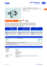 Thumbnail of document Data Sheet - 9192 HART multiplexer
